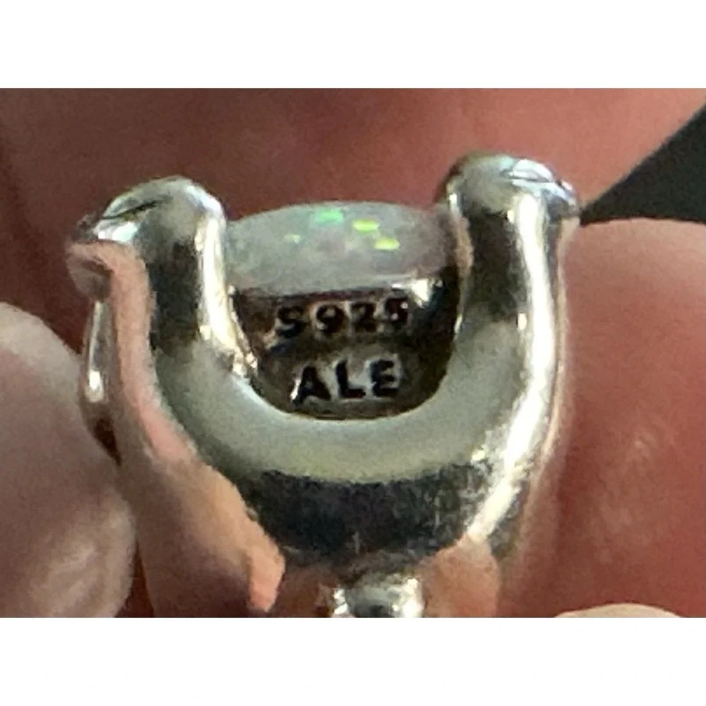 Pandora Polar Bear Charm 793589C01 Lab Created Opal S925 ALE Warm Hugs